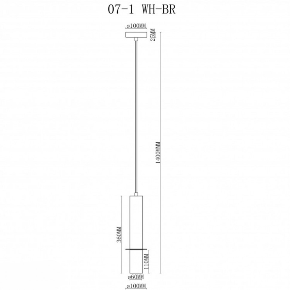 Подвесной светильник iLamp Lofty 10705-1 WH-BR