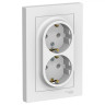 Розетка двойная Systeme Electric Atlas Design в сборе, белая ATN000124