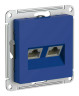 Розетка двойная Schneider Atlas Design RJ-45 кат. 5е, аквамарин ATN001185