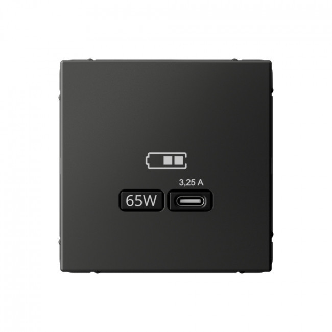 Зарядное устройство USB тип-С 65Вт высокоскор.заряд. QC, PD, механизм, Schneider Electric Art Gallery Базальт GAL001427