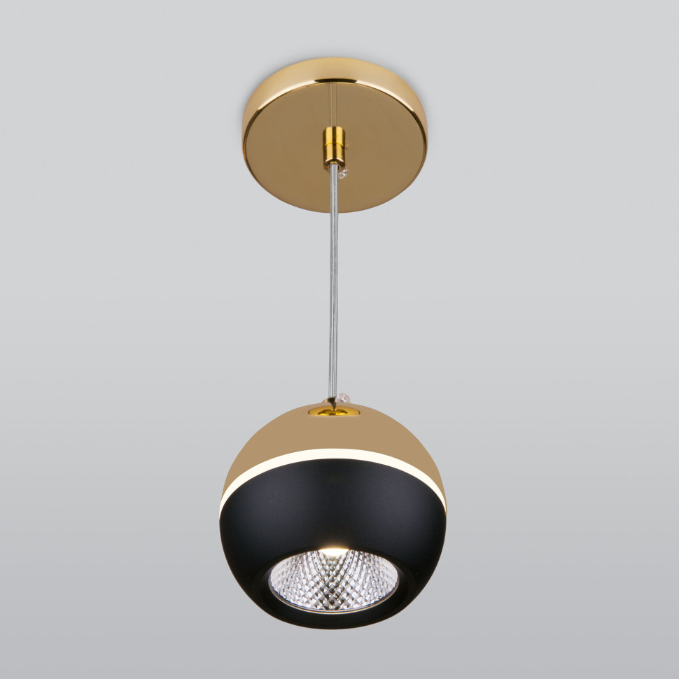 Подвесной светодиодный светильник DLS023 9W 4200K черный/золото