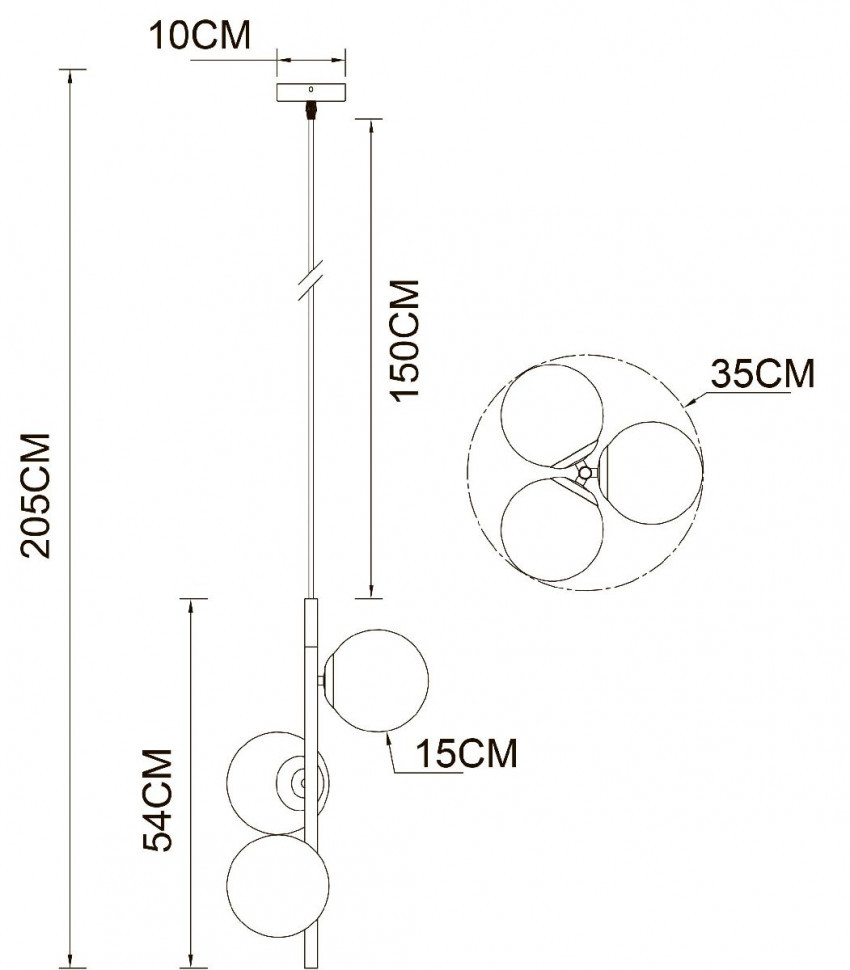 Подвесной светильник Arte Lamp Alcor A2224SP-3BK