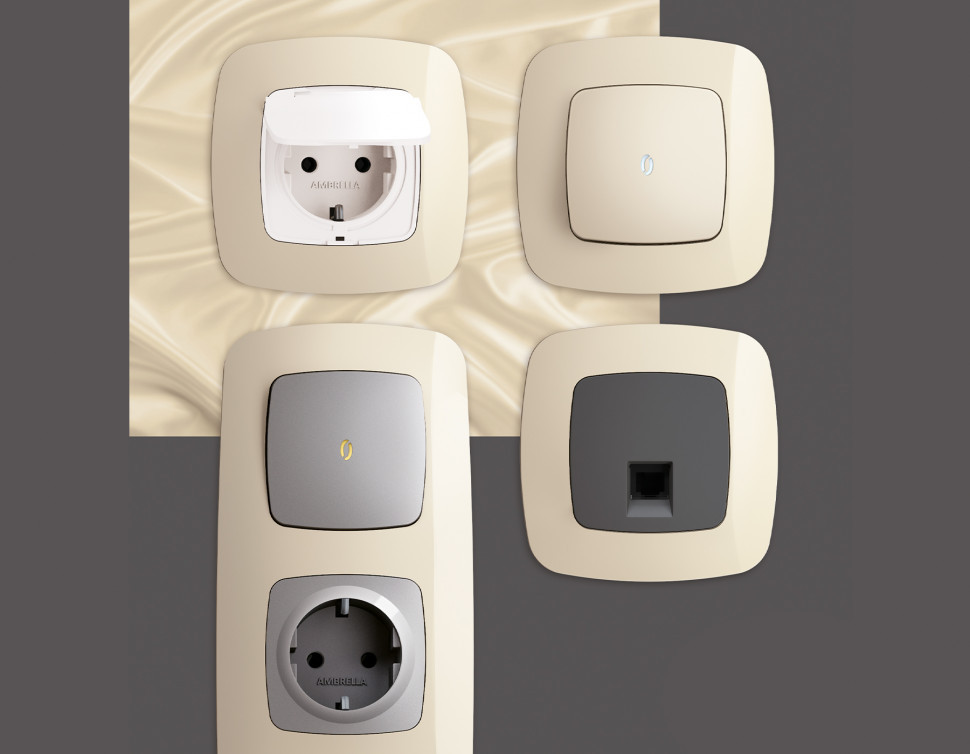 Рамка OMEGA Ecta (Бежевый глянец) 3-ая OF140303