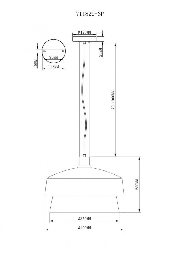 Подвесной светильник Moderli Takoma V11829-3P