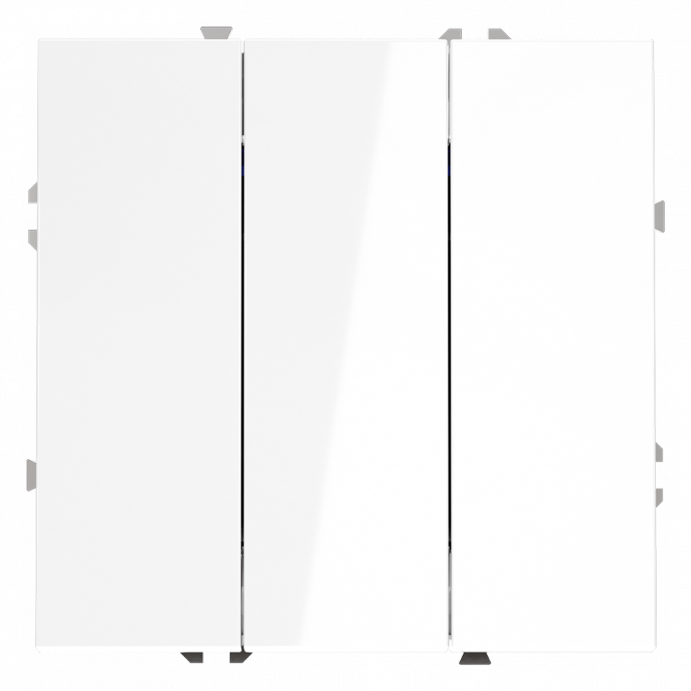 Выключатель встраиваемый VOLTUM S70 трехклавишный 10А, (белый глянцевый)