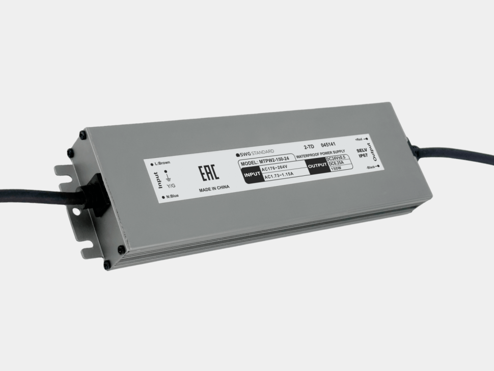  SWG Standard Блок питания для светодиодных лент 24 В, 150 Вт, IP67, MTPW2-150-24