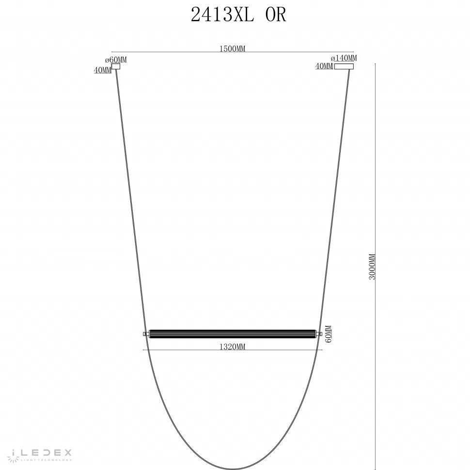 Подвесной светильник iLedex Rocks 2413XL OR