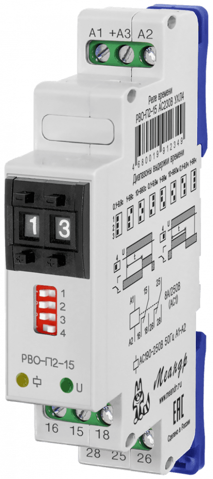 Реле времени РВО-П2-15 ACDC24B/AC230B УХЛ4 Меандр