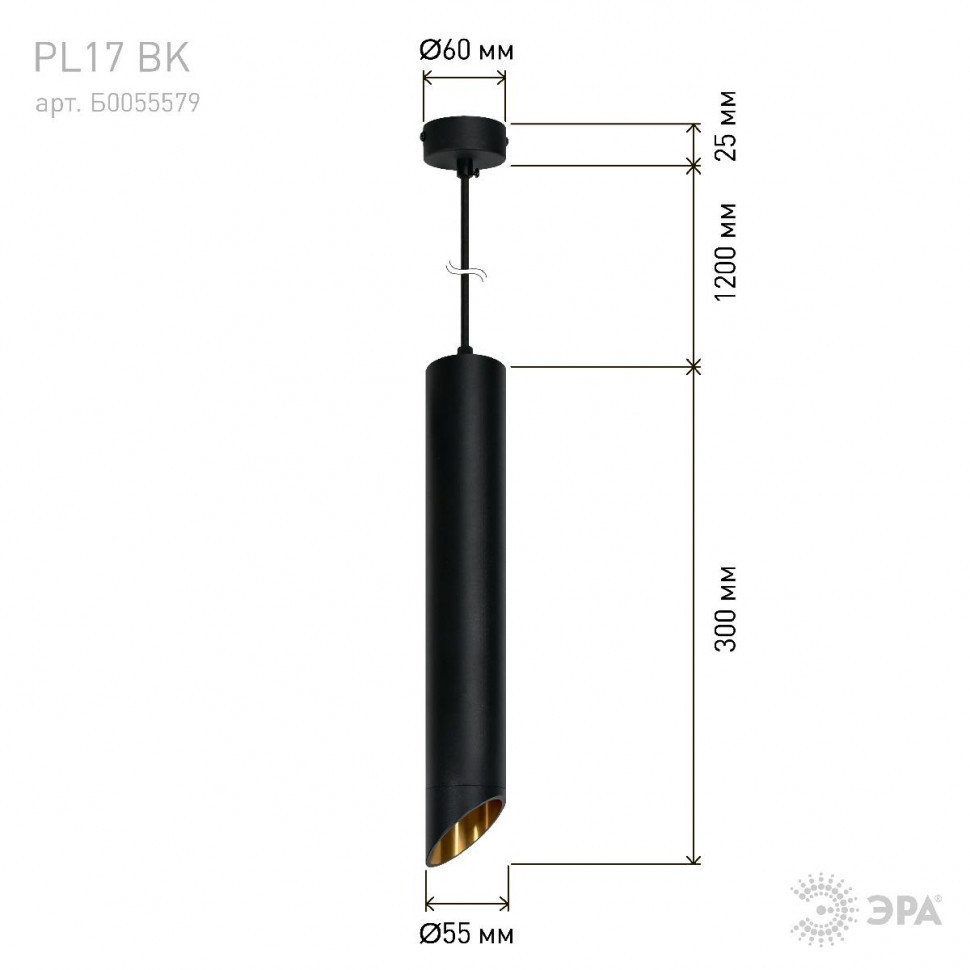 Подвесной светильник Эра PL 17 BK Б0055579