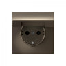 Розетка силовая со шторками и крышкой IP20, Schneider Electric Art Gallery Мокко GAL000646