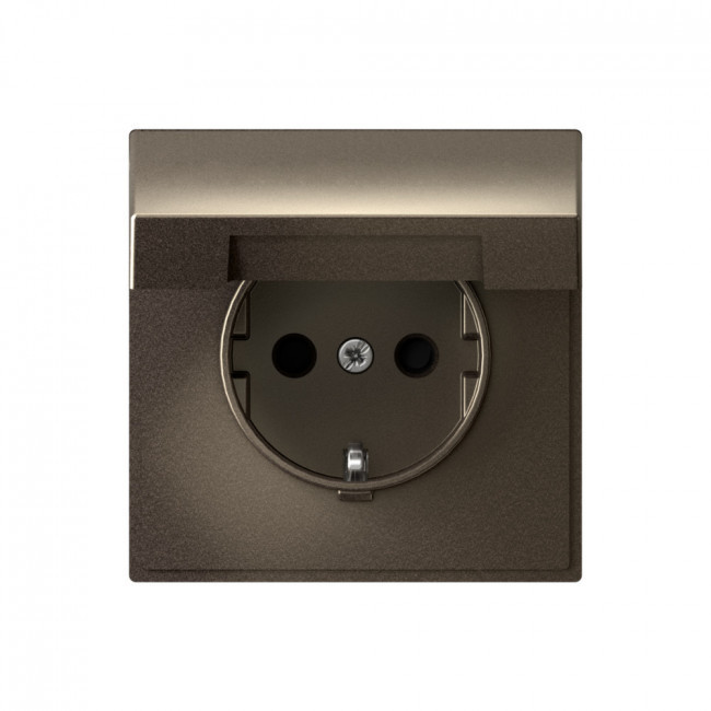 Розетка силовая со шторками и крышкой IP20, Schneider Electric Art Gallery Мокко GAL000646