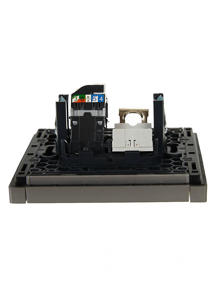 FORTE&PIANO Розетка двойная RJ11+RJ45 кат.5E FP535 сталь IEK