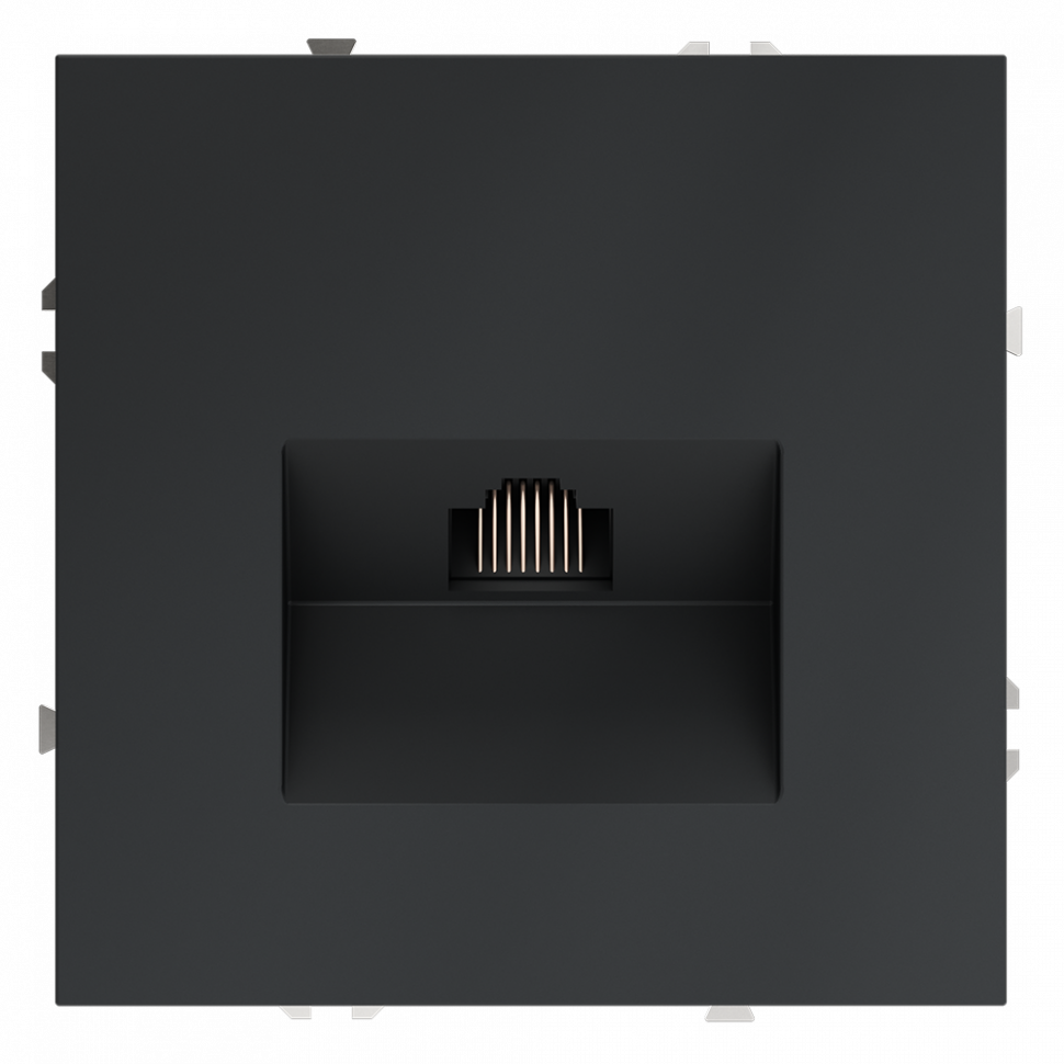 Розетка компьютерная встраиваемая VOLTUM S70 RJ45 кат.6, (графит) VLS060107