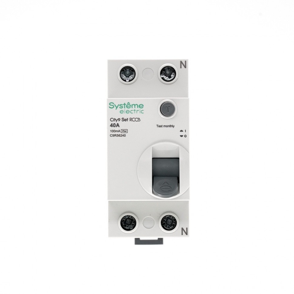 Устройство защитного отключения (УЗО) 40А 2P 100мА Тип-AC 230В Systeme Electric City9 Set C9R56240