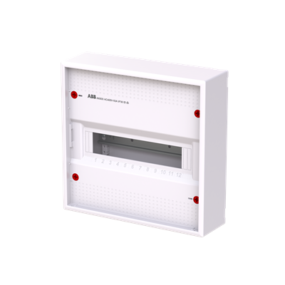 AK612E2 ABB Накладной шкаф на 12(14) модулей (с винтовыми клеммами N/PE) 1-рядный, IP30, без двери 2CPX032568R9999