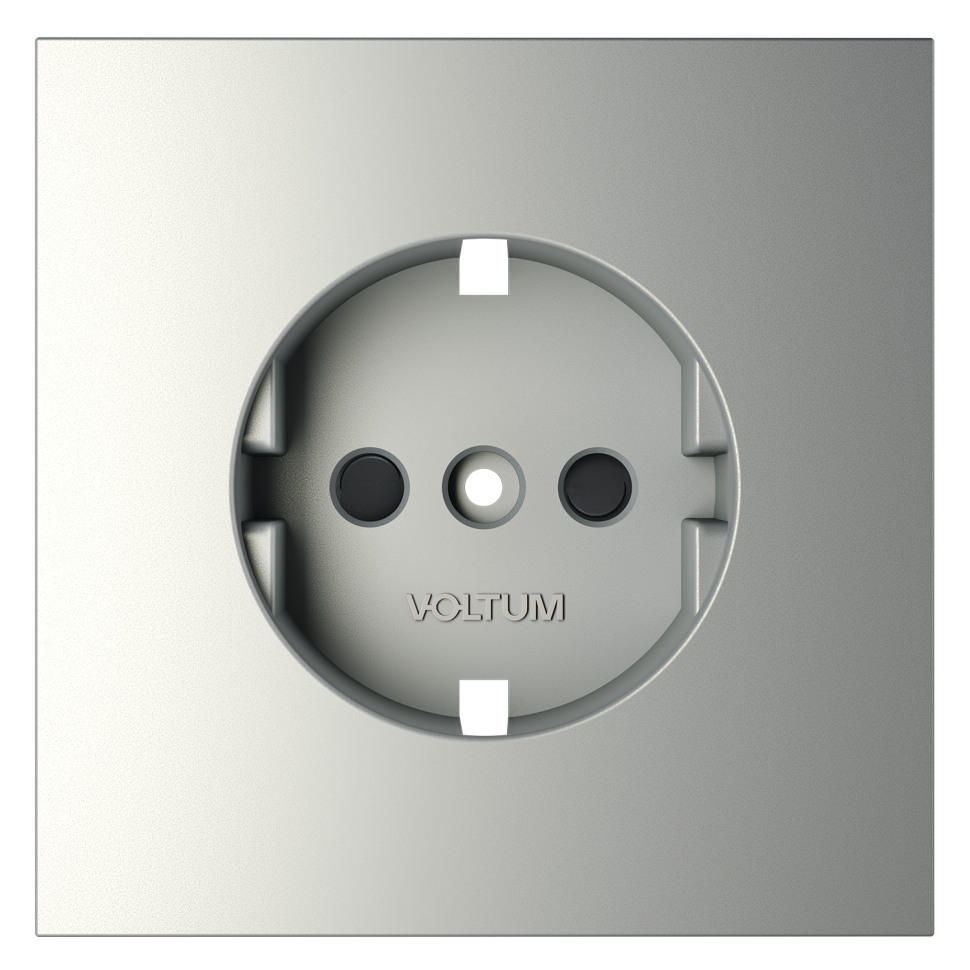 Накладка для розетки с заземлением и защитными шторками, S70 (сталь)