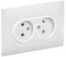 IEK SKANDY Розетка 2-местная без заземления без защитных шторок 10А в сборе SK-R10W арктический белый , SK-R20-10-K01-F