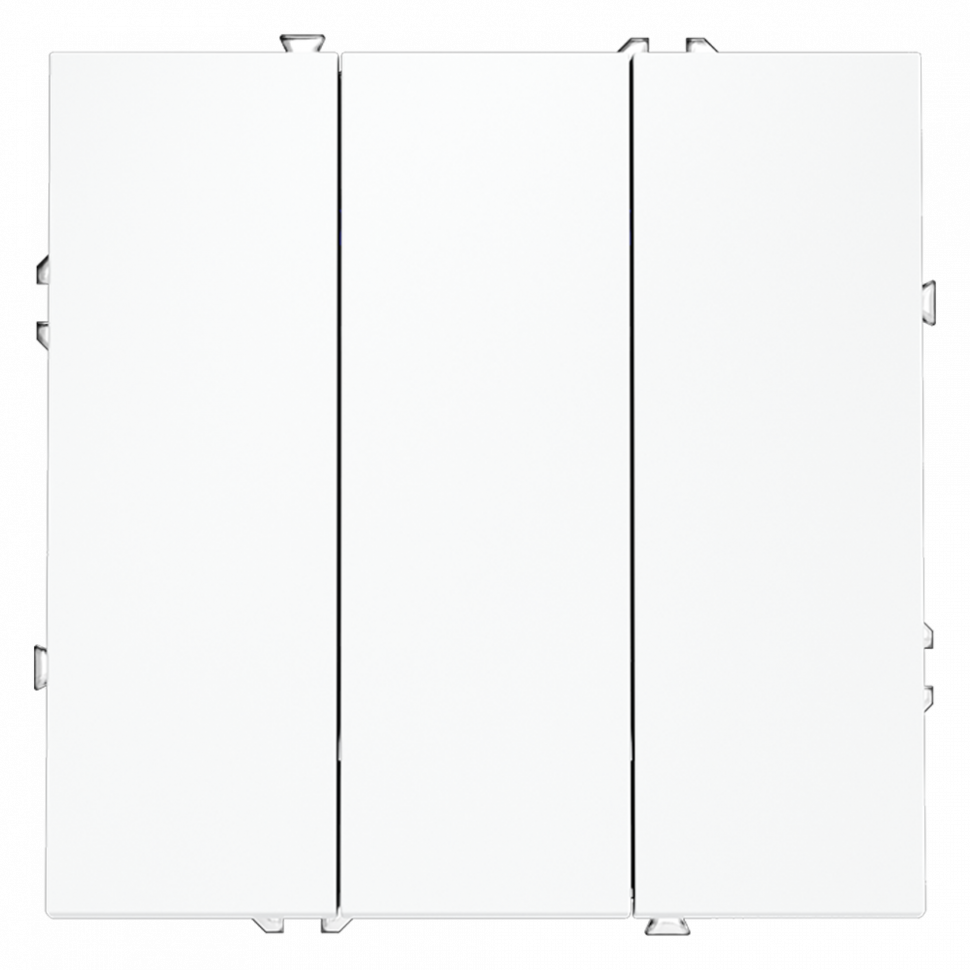 Выключатель встраиваемый VOLTUM S70 трехклавишный 10А, (белый матовый)