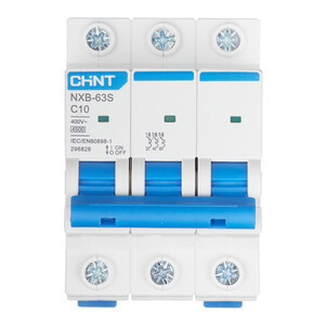 Автоматический выключатель CHINT NXB-63S 3P 10А 4.5kA 400В х-ка C (R) 296826