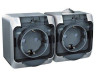 Розетка 2К+З со шторками 16А 250B IP44 Серая Systeme Electric Этюд PA16-244C