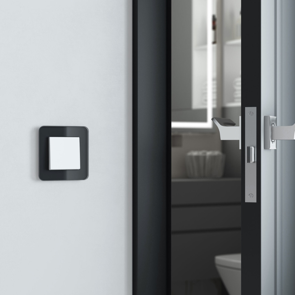 Рамка из стекла на 1 пост Elite черный W0012448