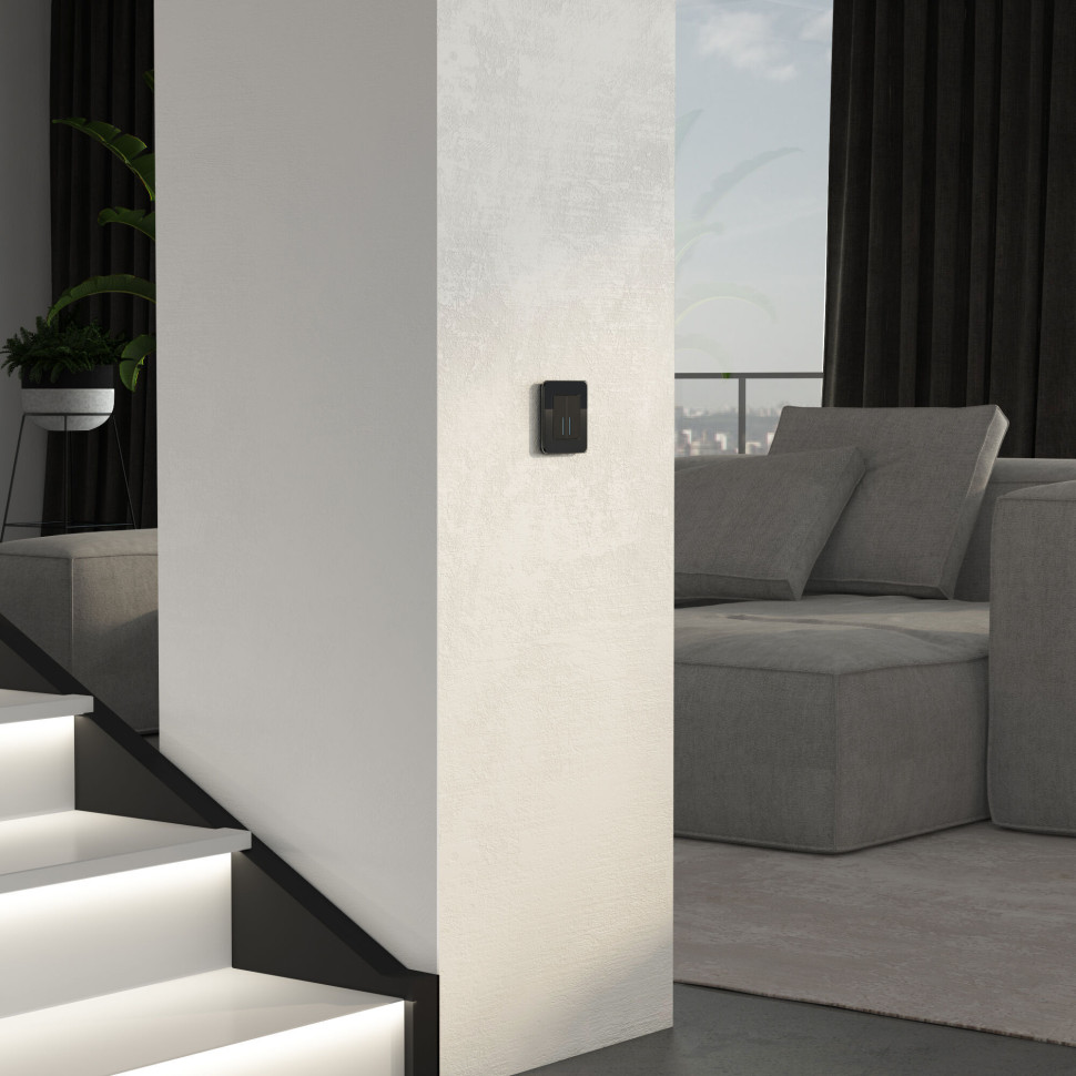 Рамка из стекла на 1 пост Elite черный W0012448