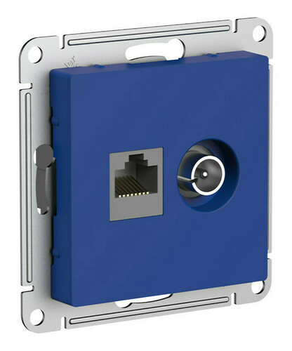 Розетка TV+RJ-45 Schneider Electric Atlas Design аквамарин ATN001189