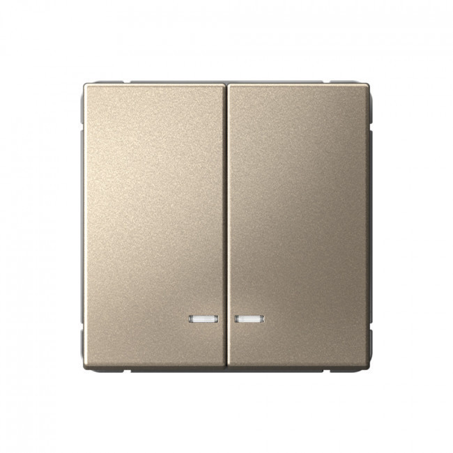 Выключатель двухклавишный Schneider Electric Art Gallery с подсветкой, Шампань GAL000553