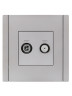 FORTE&PIANO Розетка двойная TV+SAT FP538 сталь IEK