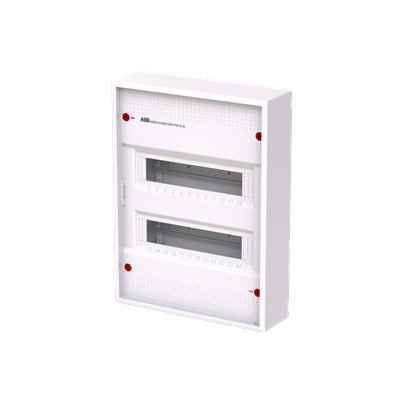 AK624E2 ABB Накладной шкаф на 24(28) модулей (с винтовыми клеммами N/PE) 2-рядный, IP30, без двери 2CPX032569R9999