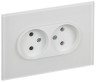 IEK SKANDY Арктический белый Розетка 2-ая б/з для плоской вилки 10А SK-R03W