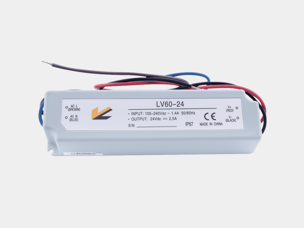  SWG Блок питания для светодиодных лент IP 67 пластик 60 W, 24V, LV-60-24