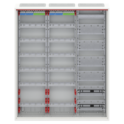 CA36VML Шкаф 144М навесной с медиапанелями IP30, 950x800x160 самозажимными клеммами N/PE и дверью с вент. отверстиями ComfortLine C 2CPX052217R9999