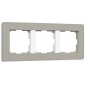 Рамка из поликарбоната на 3 поста Split дымчатый/белый, soft-touch W0033067