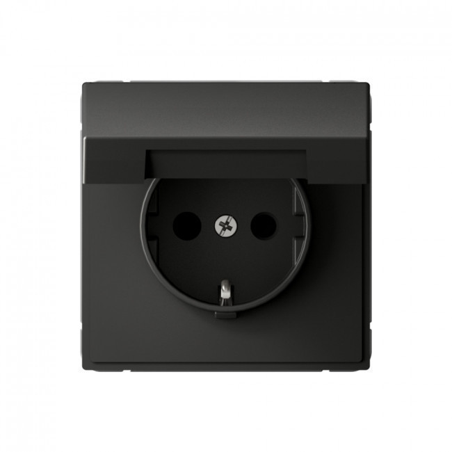 Розетка силовая со шторками и крышкой IP20, Schneider Electric Art Gallery Базальт GAL001446
