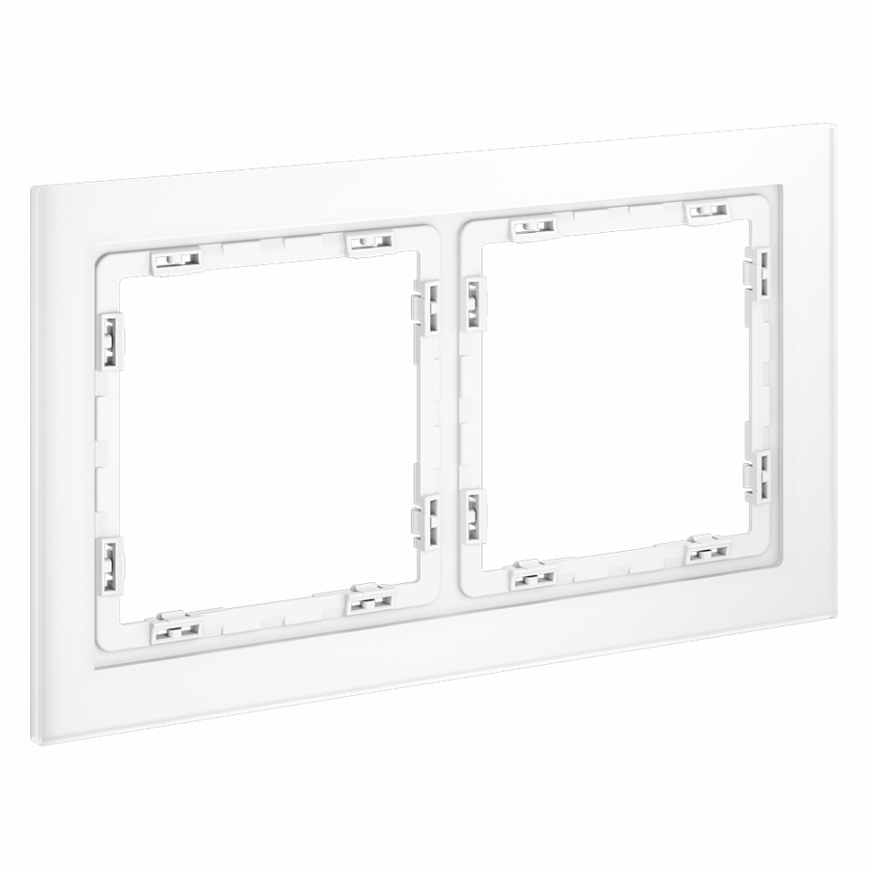 Рамка стеклянная VOLTUM S70 на 2 поста, (белый,матовый,стекло) VLS110202