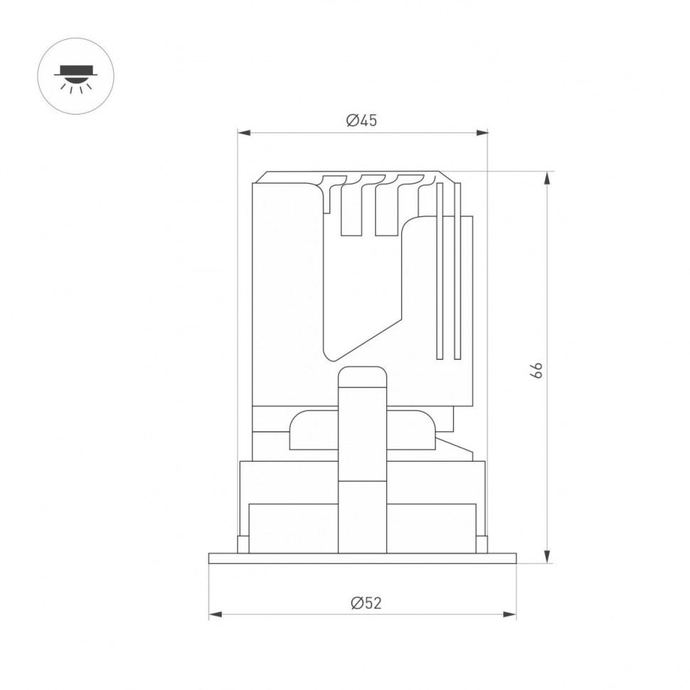 Встраиваемый светильник даунлайт Arlight MS-ARADO-BUILT-R45-5W Warm3000 (WH-WH, 36 deg, 230V) (IP20 Металл) 059102