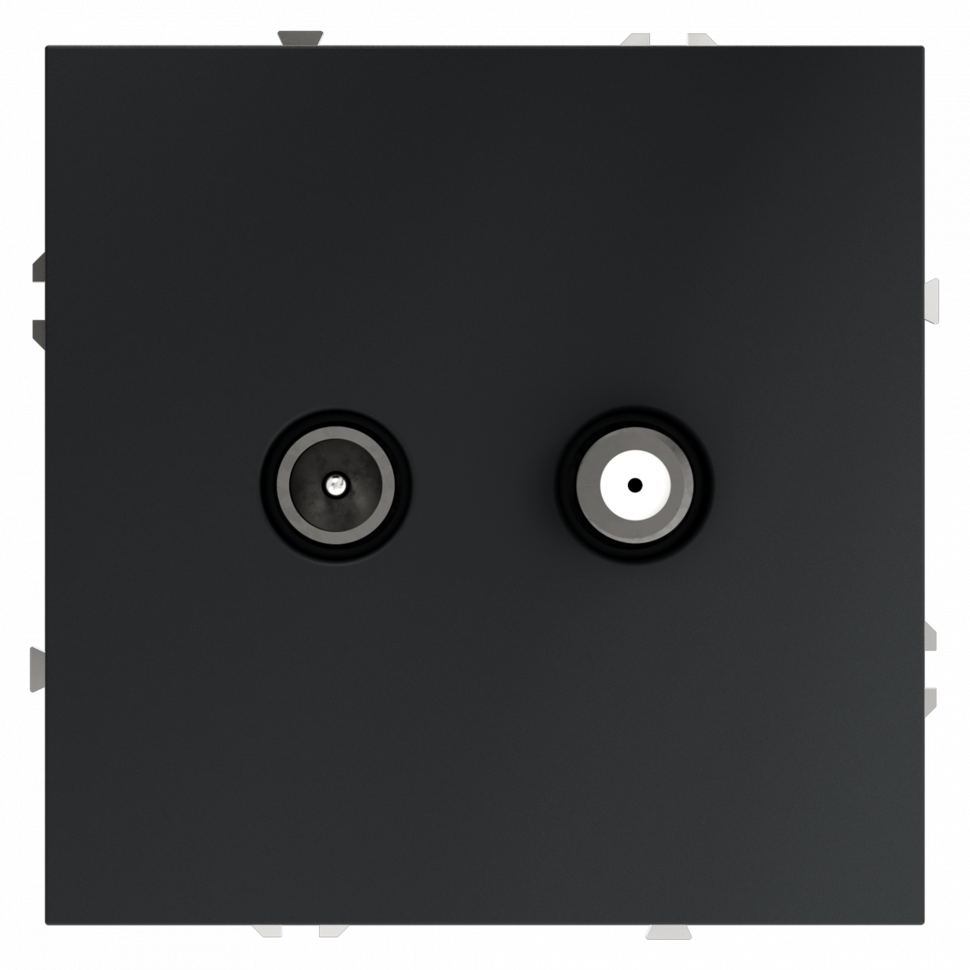 Розетка телевизионная встраиваемая VOLTUM S70 оконечная TV+SAT, (графит) VLS060407
