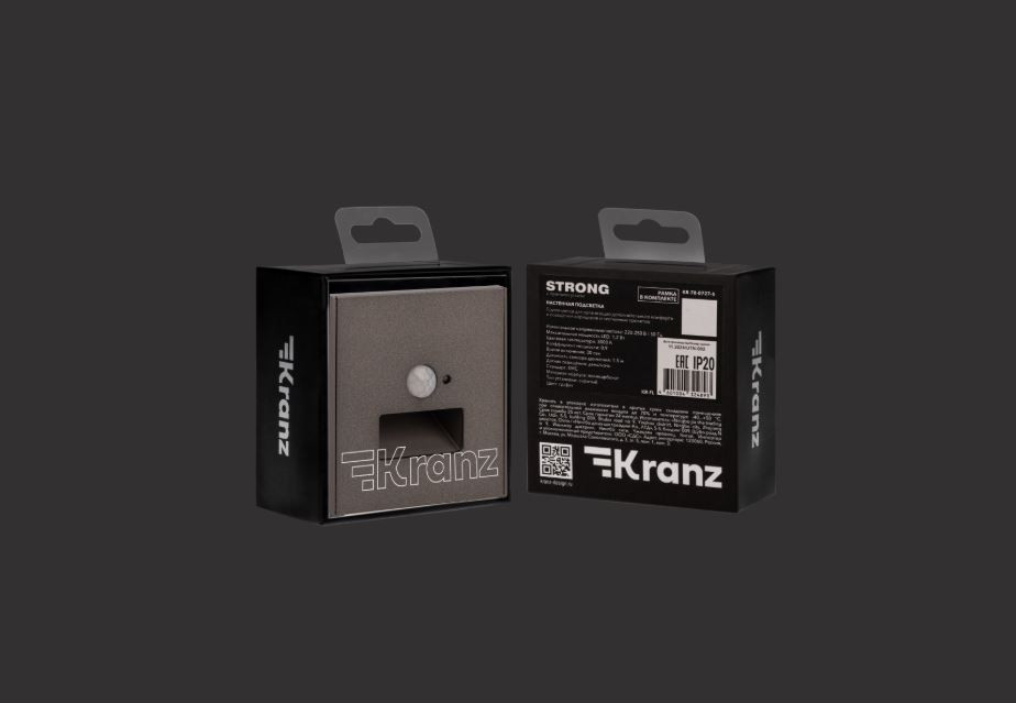 KRANZ Подсветка настенная STRONG для ног с/у графит KR-78-0727-6