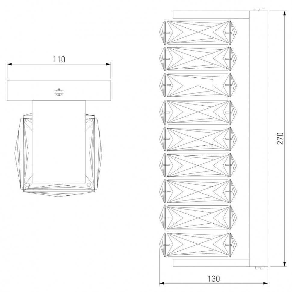 Настенный светильник Eurosvet Blitz 40259 LED хром/ прозрачный хрусталь Strotskis a065321