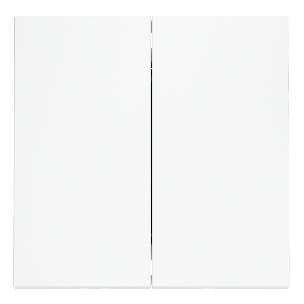 Перекрестный переключатель встраиваемый VOLTUM S70 двухклавишный 10А, (белый матовый)