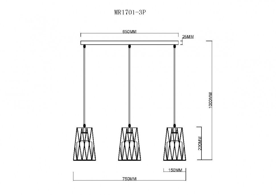 Подвесной светильник MyFar Scrum MR1701-3P
