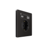 Systeme Infinity, Розетка С/У с ЗК и зар.устр.USB А+С 20Вт (250В, 16А, защит.шторки), Полярная ночь