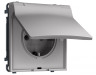 MS508010 Комплект механизма электрической розетки SIGMA Сталь матовый 50Hz 2P+E с/з с/ш и крышкой IP44 16A-250V QUANT PRO (SP5080, PR141)
