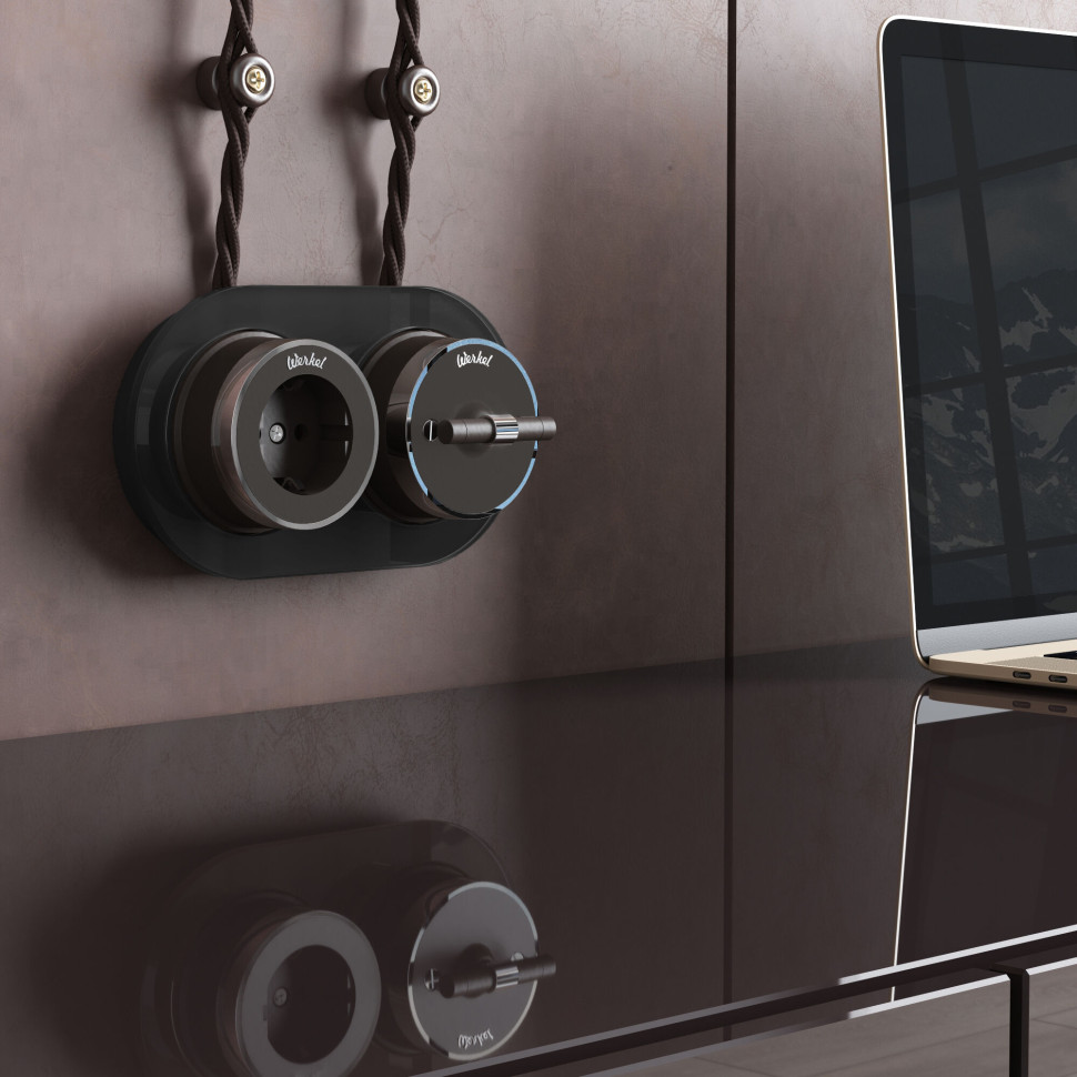 Переключатель/выключатель одноклавишный Vintage мокко матовый/хром W5812052