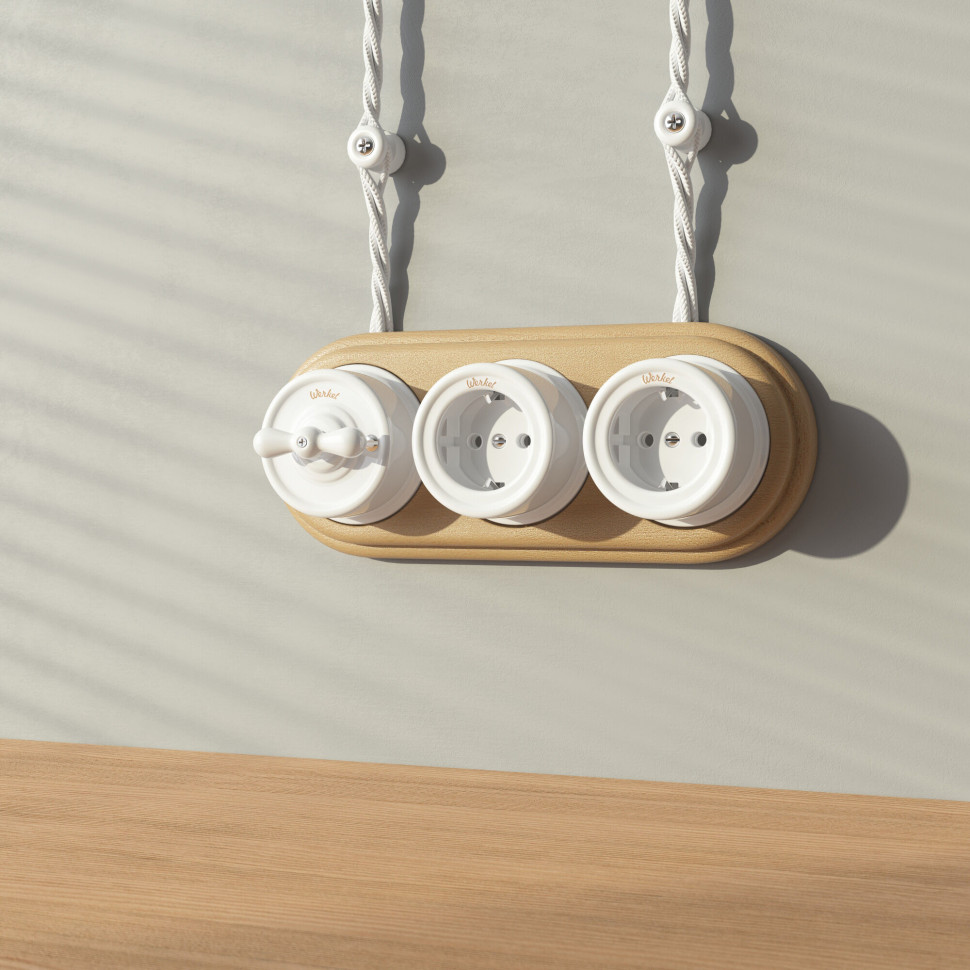 Переключатель/выключатель одноклавишный белый Ретро W5612001