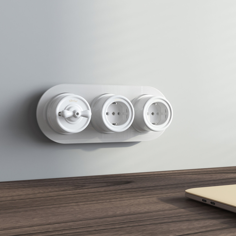 Переключатель/выключатель одноклавишный белый Ретро W5612001