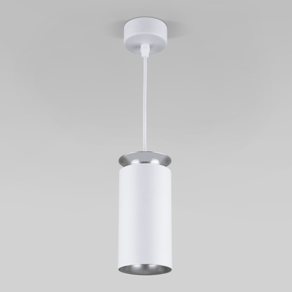 Подвесной светодиодный светильник DLS021 9+4W 4200К белый матовый/серебро