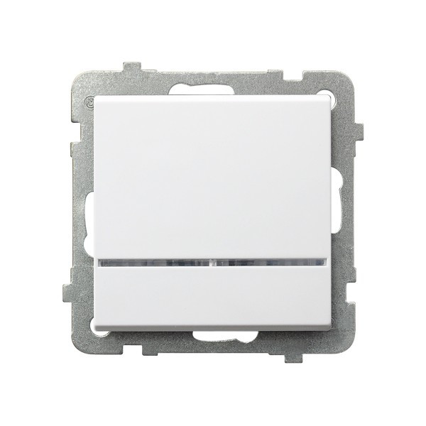 Ospel Sonata Белый Выключатель перекрестный 1-клавишный с подсветкой