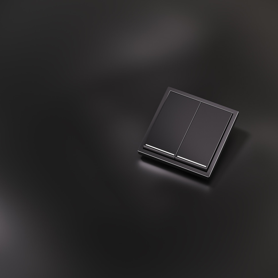 Клавиши для выключателя/переключателя двухклавишного с подсветкой, S70 Metal (антрацит)